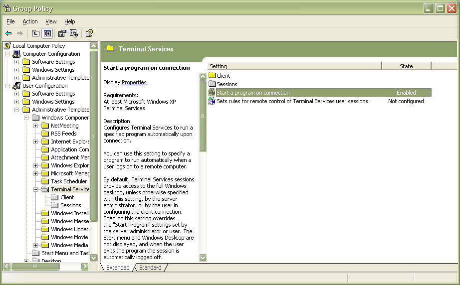 gpedit.msc program screen