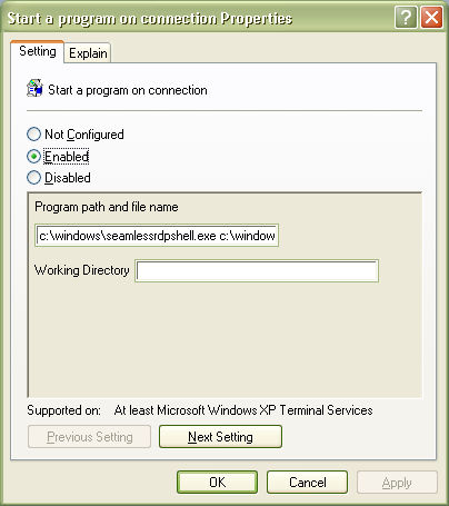 update the program to execute on connection