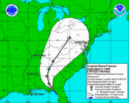 Tropical Storm Frances Projected Path (30KiB)