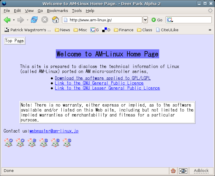 Am-Linux.jp Home Page as of August 26, 2005