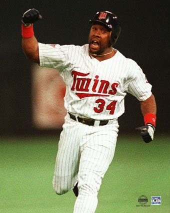 Kirby Puckett after his home run in Game 6 of the 1991 World Series