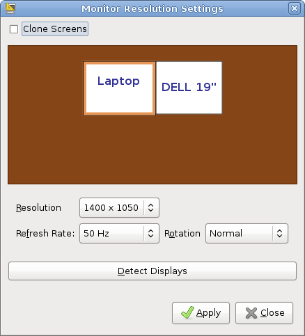 GNOME Monitor Resolution Settings